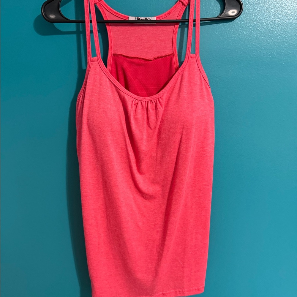 Neon Coral Double-Strap Tank Top